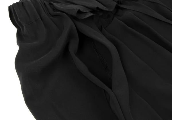 ヨウジヤマモト黒 フレアキュロット ウエスト紐 Y's BORN PRODUCT] COTTON TWILL FLARE SKIRT WITH GUSSET(XS