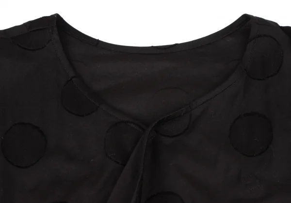 ヨウジヤマモト ファムYohji Yamamoto FEMME ドットジャガード切替プルオーバーワンピース 黒2 K-132957_004