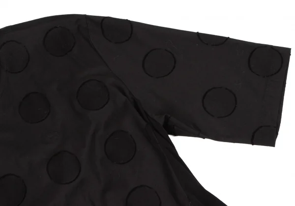 ヨウジヤマモト ファムYohji Yamamoto FEMME ドットジャガード切替プルオーバーワンピース 黒2 K-132957_008