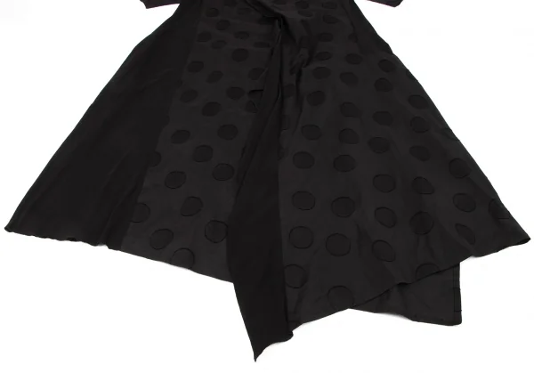 ヨウジヤマモト ファムYohji Yamamoto FEMME ドットジャガード切替プルオーバーワンピース 黒2 K-132957_009