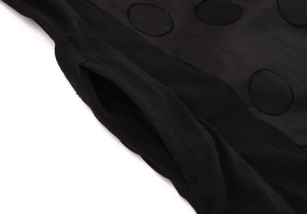 ヨウジヤマモト ファムYohji Yamamoto FEMME ドットジャガード切替プルオーバーワンピース 黒2 K-132957_010