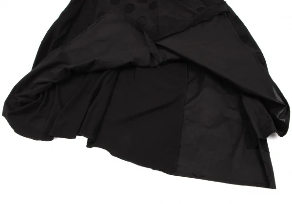 ヨウジヤマモト ファムYohji Yamamoto FEMME ドットジャガード切替プルオーバーワンピース 黒2 K-132957_011