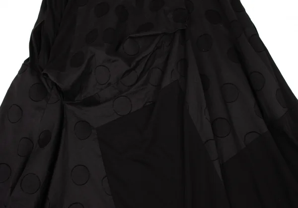 ヨウジヤマモト ファムYohji Yamamoto FEMME ドットジャガード切替プルオーバーワンピース 黒2 K-132957_016