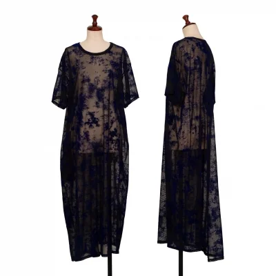 Y's Flocky Mesh Short Sleeve Dress