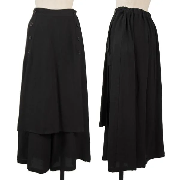 リミフゥLIMI feu フロントフラップワイドサルエルパンツ 黒2 K-132986_001