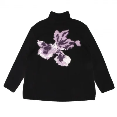 Yohji Yamamoto POUR HOMME Floral Turtle Neck Knit Sweater