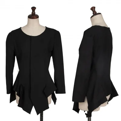 Yohji Yamamoto FEMME Cutting Wool Collarless Jacket