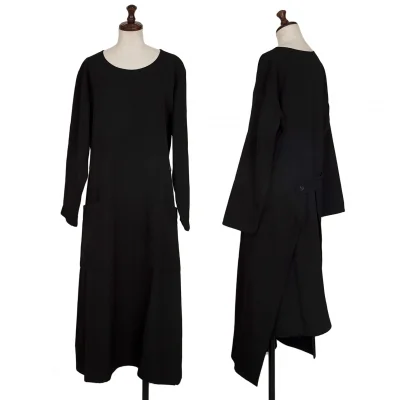 Y's Wool Gabardine Half Wrap Dress