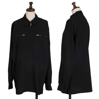 Y's Wool Gabardine Zipper Shirt