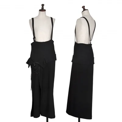 Y's Wool Front Lace-up Hanging Skirt
