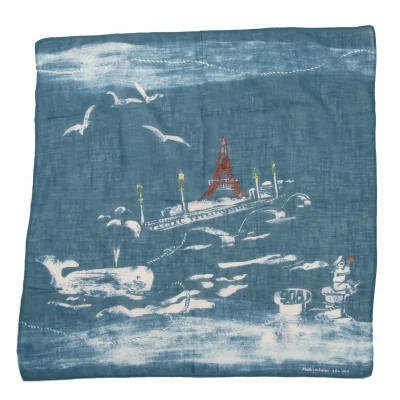 45R 908 Dyed Eiffel Tower Printed Handkerchief