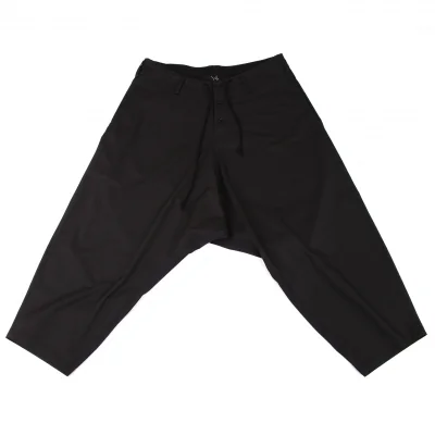 ワイズ/Y’s サルエルパンツ ワイド バルーンパンツ 2021SS ブラック ワイズY's バイカラーレーヨンツイルサルエルパンツ 黒2 (K