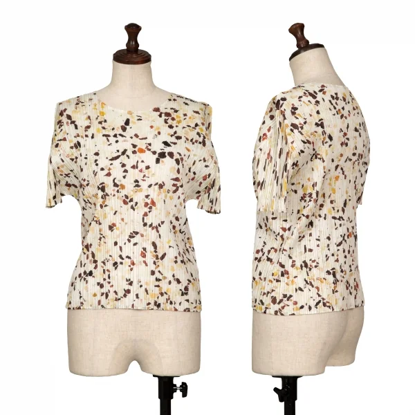 PLEATS PLEASE Tile Printed T Shirt Ivory 3 K-133125_001