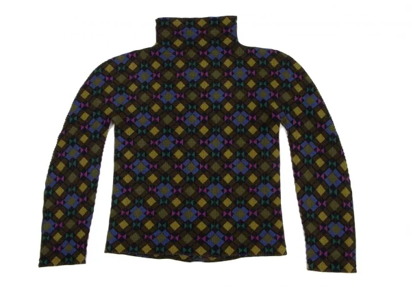 ISSEY MIYAKE me Argyle Printed Stretch Pleats T Shirt K-133130_009