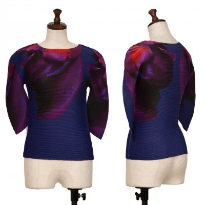 ISSEY MIYAKE me Painting Print 3/4 Sleeve T Shirt