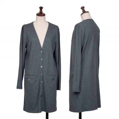 Mademoiselle NON NON Washed Wool Long Knit Cardigan