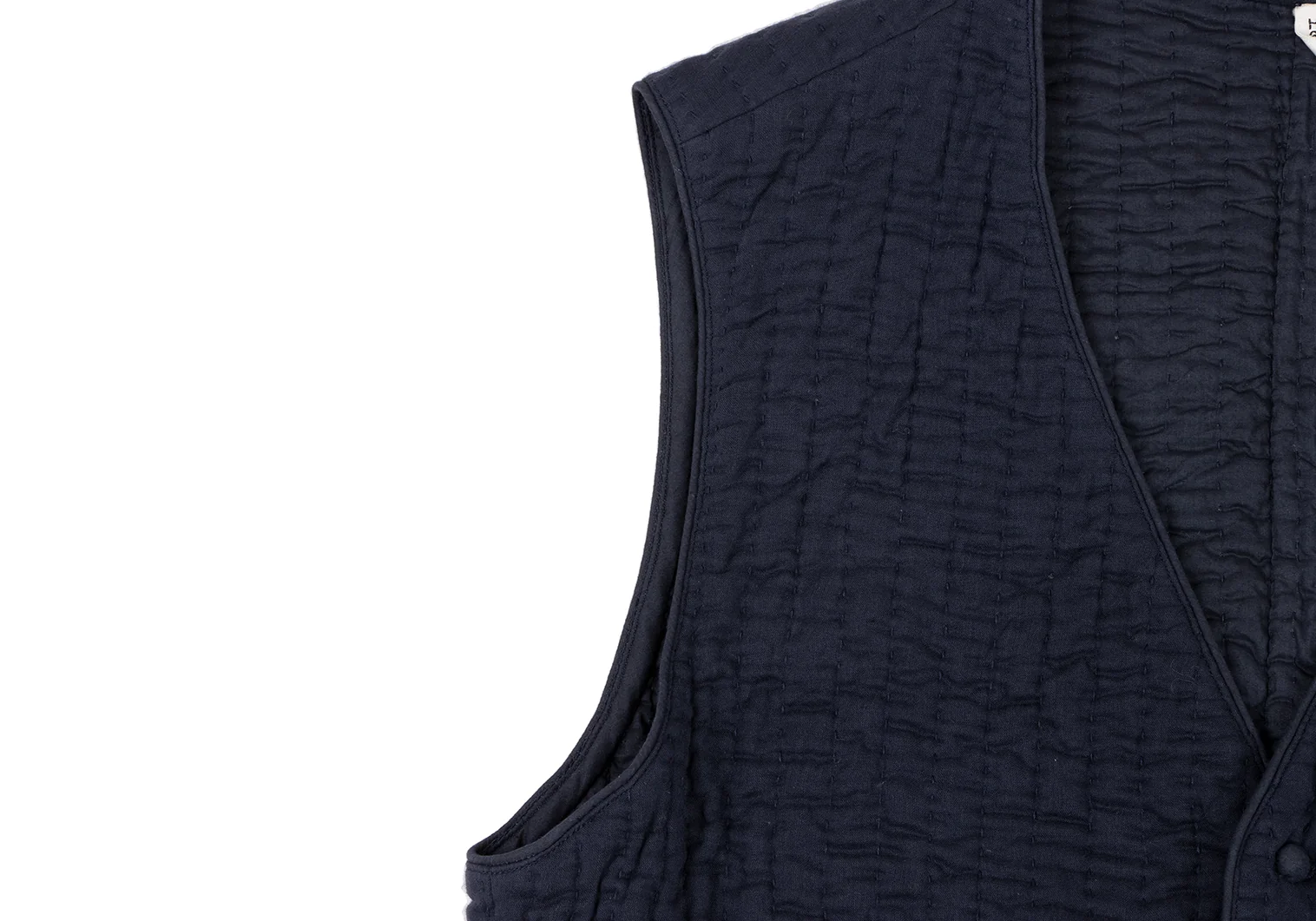 イッセイミヤケ ハートISSEY MIYAKE HaaT 刺し子ベスト 紺M位