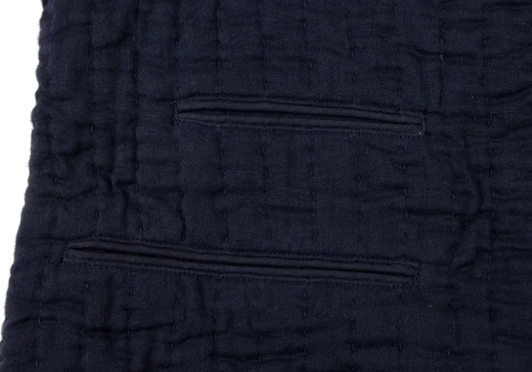 イッセイミヤケ ハートISSEY MIYAKE HaaT 刺し子ベスト 紺M位 (K
