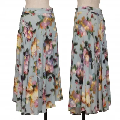 Yohji Yamamoto NOIR Silk Blur Flower Print Skirt