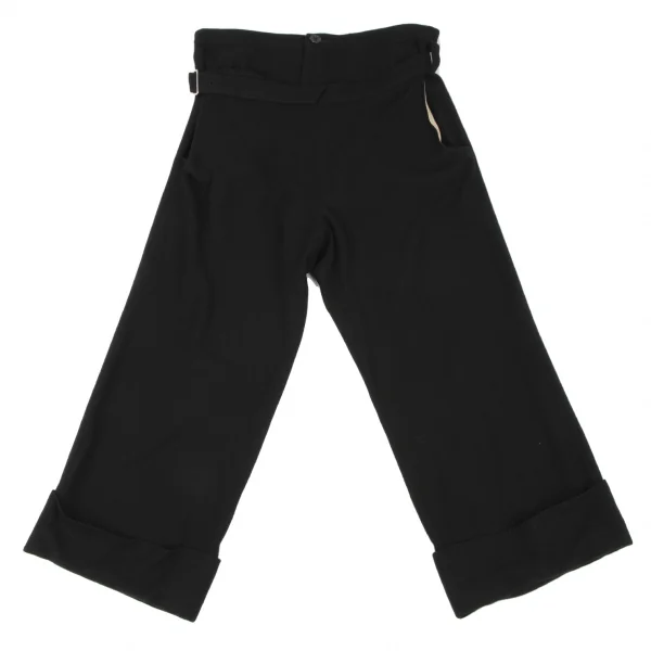 Yohji Yamamoto NOIR Wool Belted Front Open Double Pants Black 1 K-133231_001