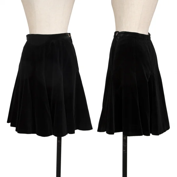 KENZO Cotton Rayon Velour Flare Skirt Black S K-133250_001