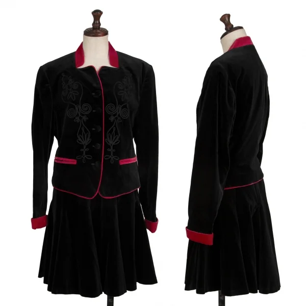 KENZO Cotton Rayon Velour Flare Skirt K-133250_012