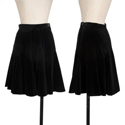 KENZO Cotton Rayon Velour Flare Skirt