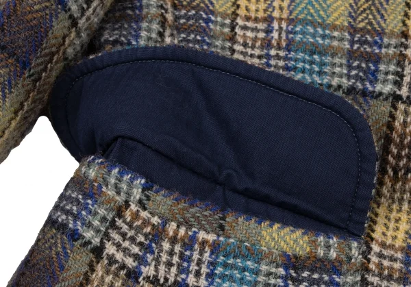 ケンゾーKENZO ウールチェック織りジャケット 緑青黄茶S K-133256_010