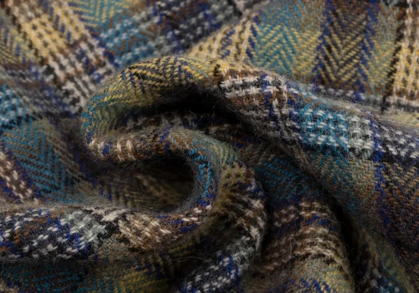 ケンゾーKENZO ウールチェック織りジャケット 緑青黄茶S K-133256_017