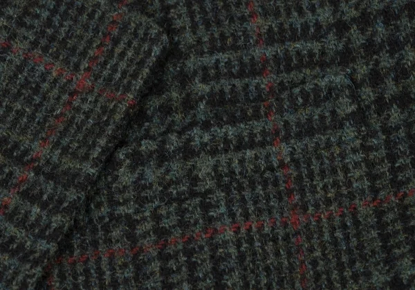 ケンゾーKENZO ウール千鳥格子織りジャケット 緑黒赤S K-133257_005