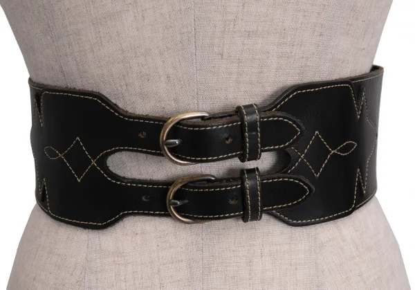KENZO Stitch Design Leather Double Belt K-133265_002