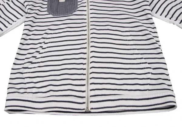 アイ ジュンヤワタナベ マン コムデギャルソンeYe JUNYA WATANABE MAN COMME des GARCONS切替ボーダージップフーディー 白紺M K-133276_011