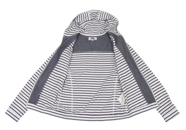 アイ ジュンヤワタナベ マン コムデギャルソンeYe JUNYA WATANABE MAN COMME des GARCONS切替ボーダージップフーディー 白紺M K-133276_013