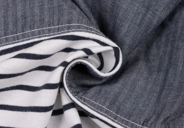 アイ ジュンヤワタナベ マン コムデギャルソンeYe JUNYA WATANABE MAN COMME des GARCONS切替ボーダージップフーディー 白紺M K-133276_018