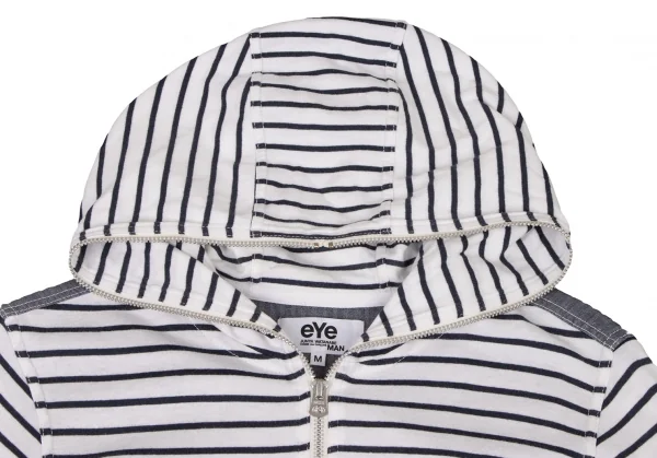 アイ ジュンヤワタナベ マン コムデギャルソンeYe JUNYA WATANABE MAN COMME des GARCONS切替ボーダージップフーディー 白紺M K-133276_003