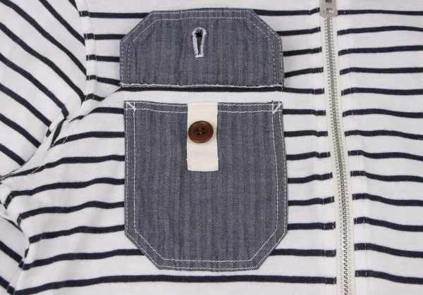 アイ ジュンヤワタナベ マン コムデギャルソンeYe JUNYA WATANABE MAN COMME des GARCONS切替ボーダージップフーディー 白紺M K-133276_007