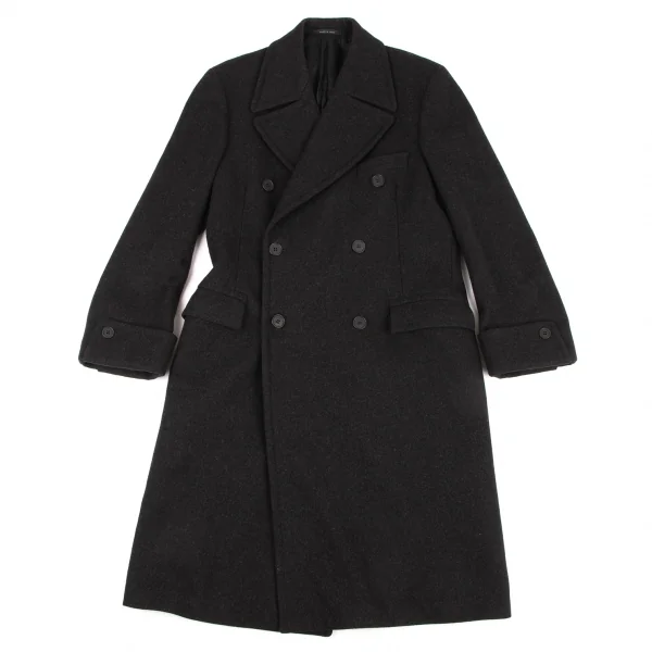 エンポリオアルマーニEMPORIO ARMANI ウールダブルロングコート 黒L位