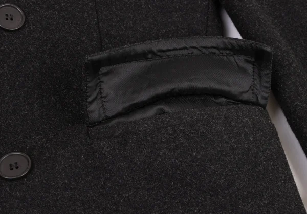 エンポリオアルマーニEMPORIO ARMANI ウールダブルロングコート 黒L位 K-133290_010