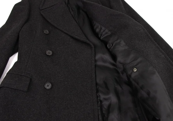 エンポリオ アルマーニ ARMANI ダブルフェイス 黒 ロングコート 48