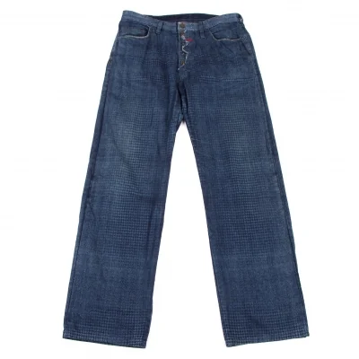 MARITHE + FRANCOIS GIRBAUD Houndstooth Pattern  Denim Pants