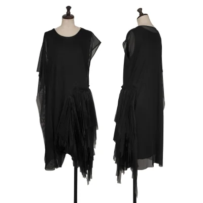 zucca Pleats Switching Mesh Dress