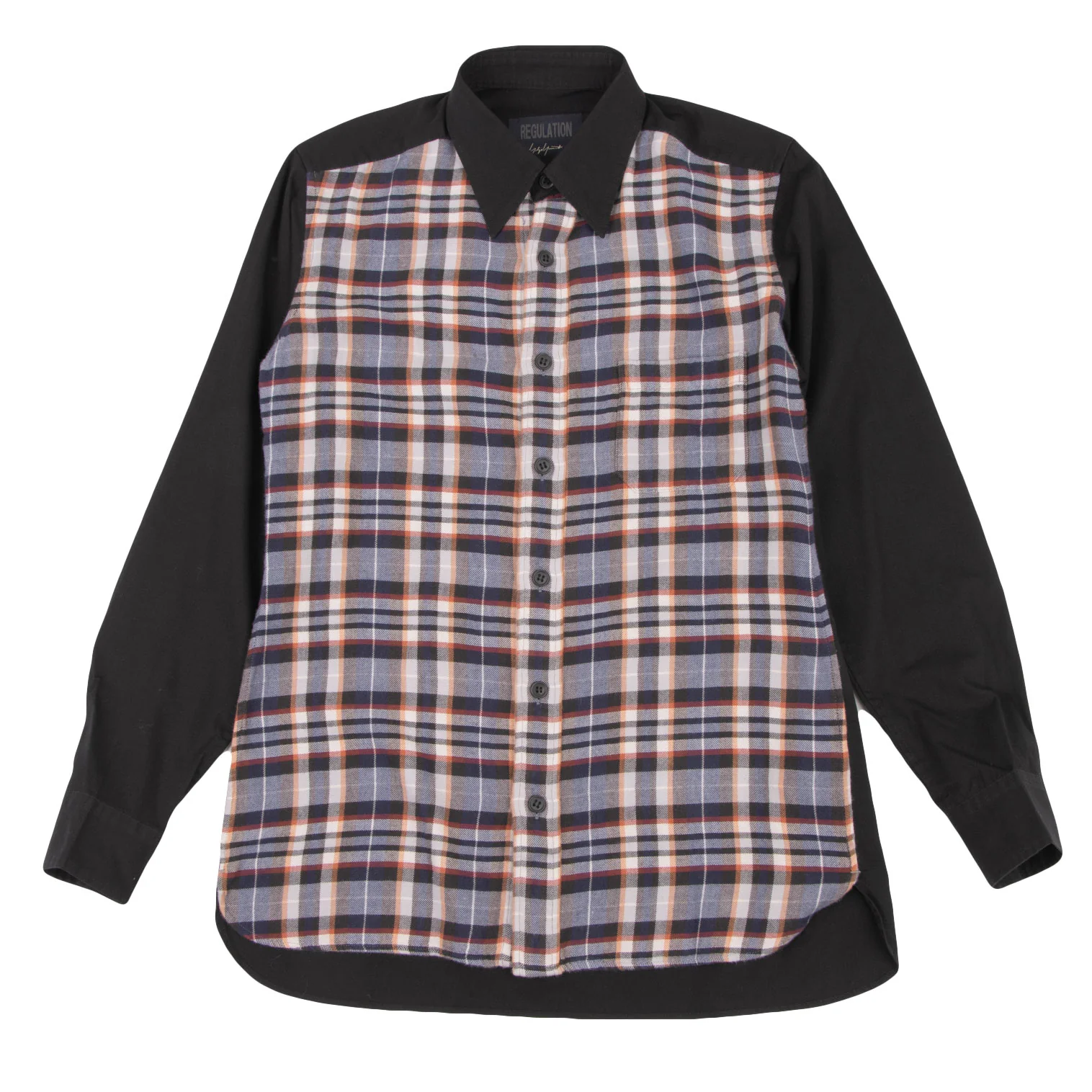 美品 ヨウジヤマモト REGULATION チェック切替 シャツ レギュレーション ヨウジヤマモトREGULATION yohji yamamoto