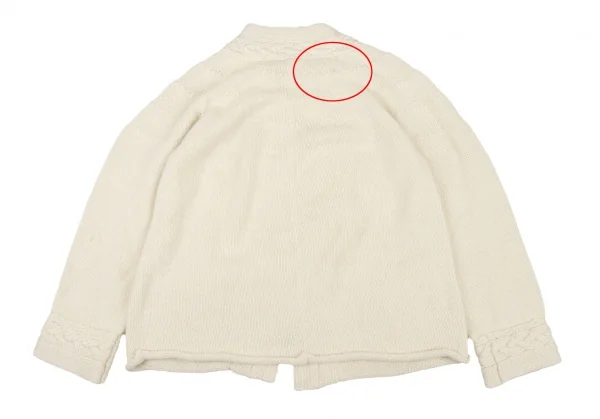 Yohji Yamamoto POUR HOMME Alpaca Front Hook Cable Knit Jacket K-133369_015