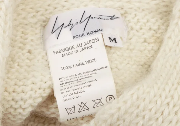 Yohji Yamamoto POUR HOMME Alpaca Front Hook Cable Knit Jacket K-133369_019