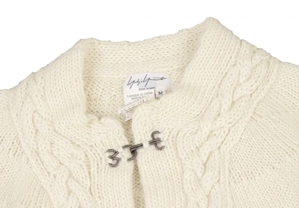 Yohji Yamamoto POUR HOMME Alpaca Front Hook Cable Knit Jacket K-133369_003