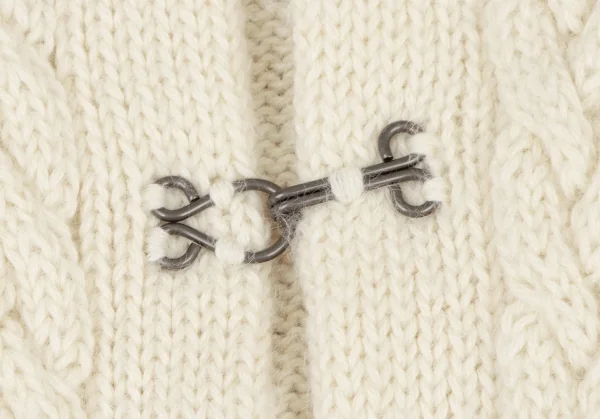 Yohji Yamamoto POUR HOMME Alpaca Front Hook Cable Knit Jacket K-133369_004