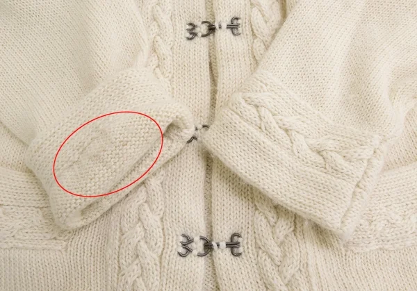 Yohji Yamamoto POUR HOMME Alpaca Front Hook Cable Knit Jacket K-133369_007