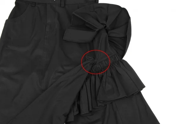Yohji Yamamoto FEMME Side Frill Asymmetry Pants K-133383_010