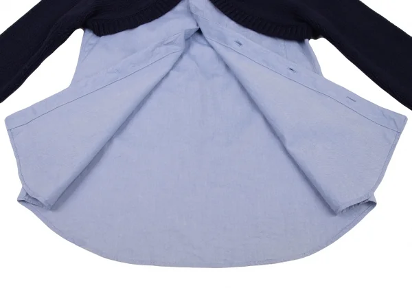 ワイズY's ニットボレロアンサンブルノースリーブシャツ 水色紺1 K-133384_010