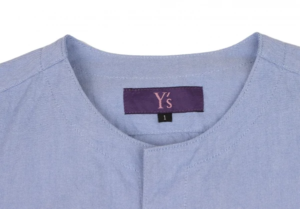 ワイズY's ニットボレロアンサンブルノースリーブシャツ 水色紺1 K-133384_012